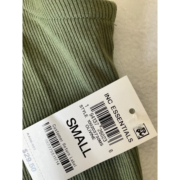 INC Women's Army Green Ribbed Tank Top, size SMALL, NEW - Picture 4 of 5